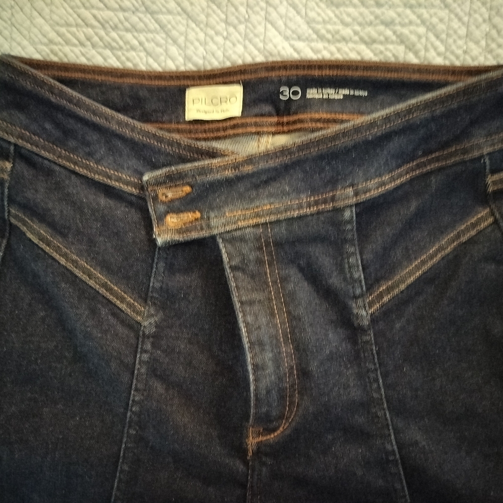 Anthropologie Blue Flare Wide Leg Jeans, Size 30.